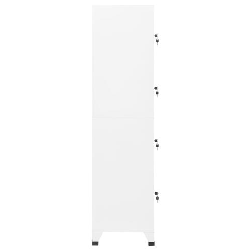 Skab 38x45x180 cm stål hvid