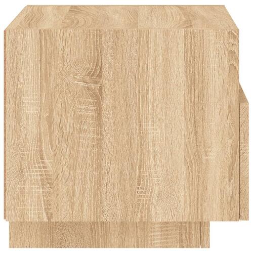Sengeborde 2 stk. med LED-lys 40x39x37 cm sonoma-eg