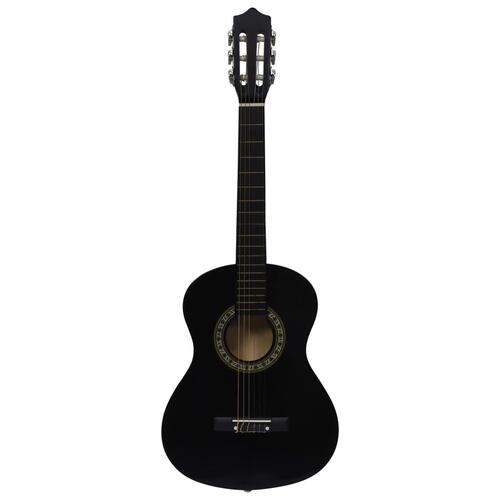 Klassisk guitar med taske for begyndere og børn 1/2 34" sort