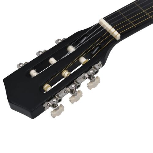Klassisk guitar med taske for begyndere og børn 1/2 34" sort