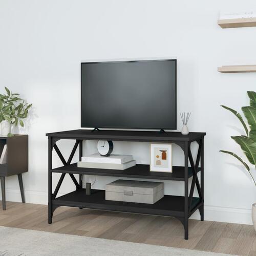 Tv-bord 80x40x50 cm konstrueret træ sort
