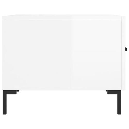 Sofaborde 2 stk. 50x50x40 cm konstrueret træ hvid højglans