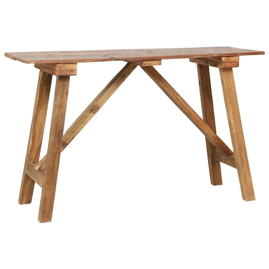 Konsolbord 130x40x80 cm massivt genbrugstræ