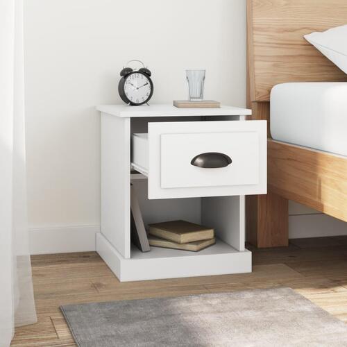 Sengeborde 2 stk. 39x39x47,5 cm konstrueret træ hvid