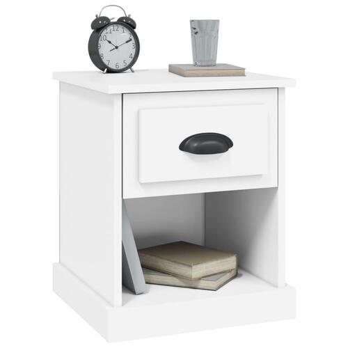 Sengeborde 2 stk. 39x39x47,5 cm konstrueret træ hvid