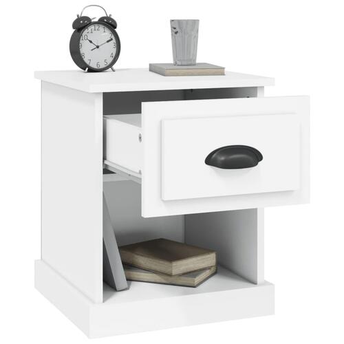 Sengeborde 2 stk. 39x39x47,5 cm konstrueret træ hvid