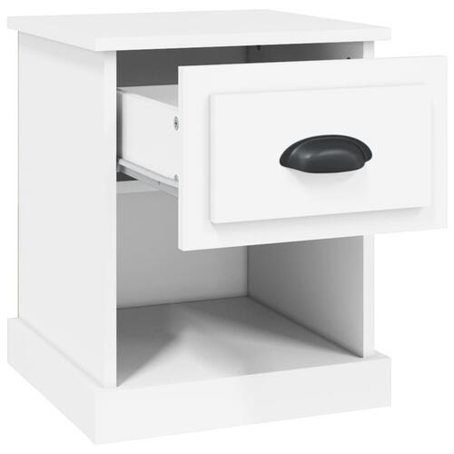 Sengeborde 2 stk. 39x39x47,5 cm konstrueret træ hvid