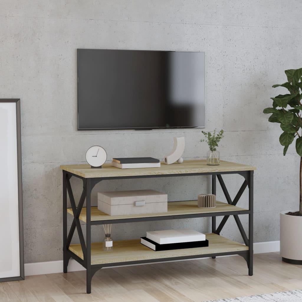 Tv-bord 80x40x50 cm konstrueret træ sonoma-eg