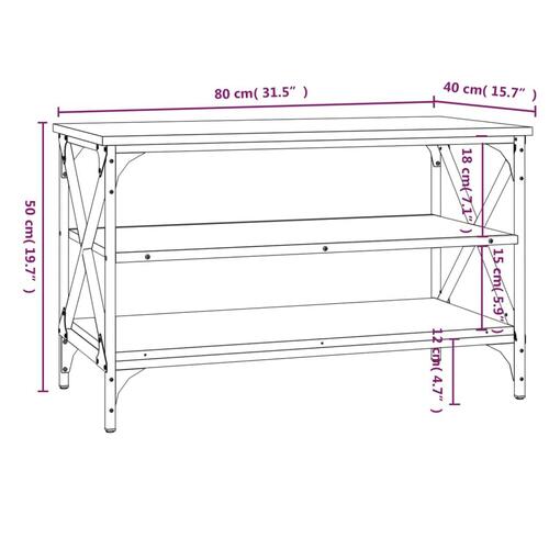 Tv-bord 80x40x50 cm konstrueret træ sonoma-eg