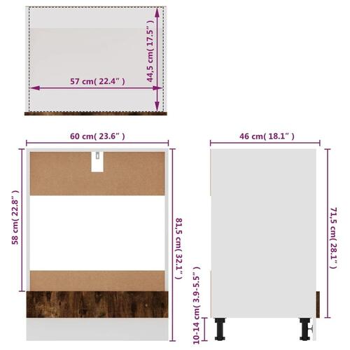 Ovnskab Riga 60x46x81,5 cm konstrueret træ røget egetræ