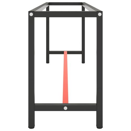 Stel til arbejdsbænk 210x50x79 cm metal mat sort og mat rød