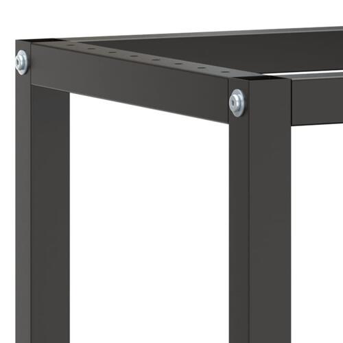Stel til arbejdsbænk 210x50x79 cm metal mat sort og mat rød