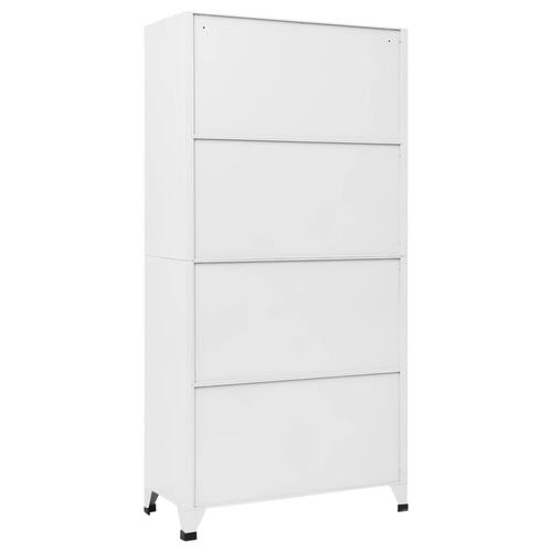 Skab 90x40x180 cm stål hvid