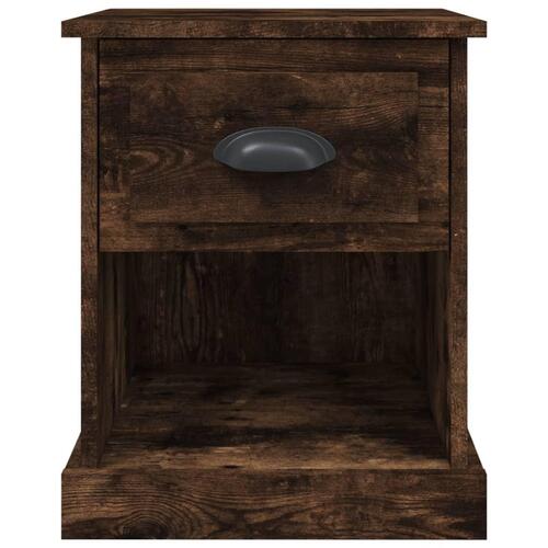 Sengeborde 2 stk. 39x39x47,5 cm konstrueret træ røget eg