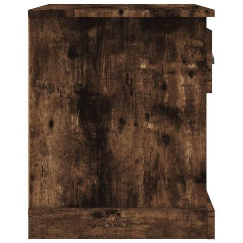 Sengeborde 2 stk. 39x39x47,5 cm konstrueret træ røget eg