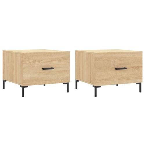Sofaborde 2 stk. 50x50x40 cm konstrueret træ sonoma-eg