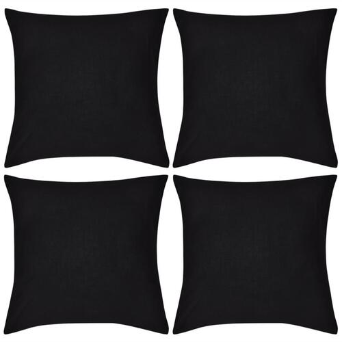 4 sorte pudebetræk i bomuld 80 x 80 cm