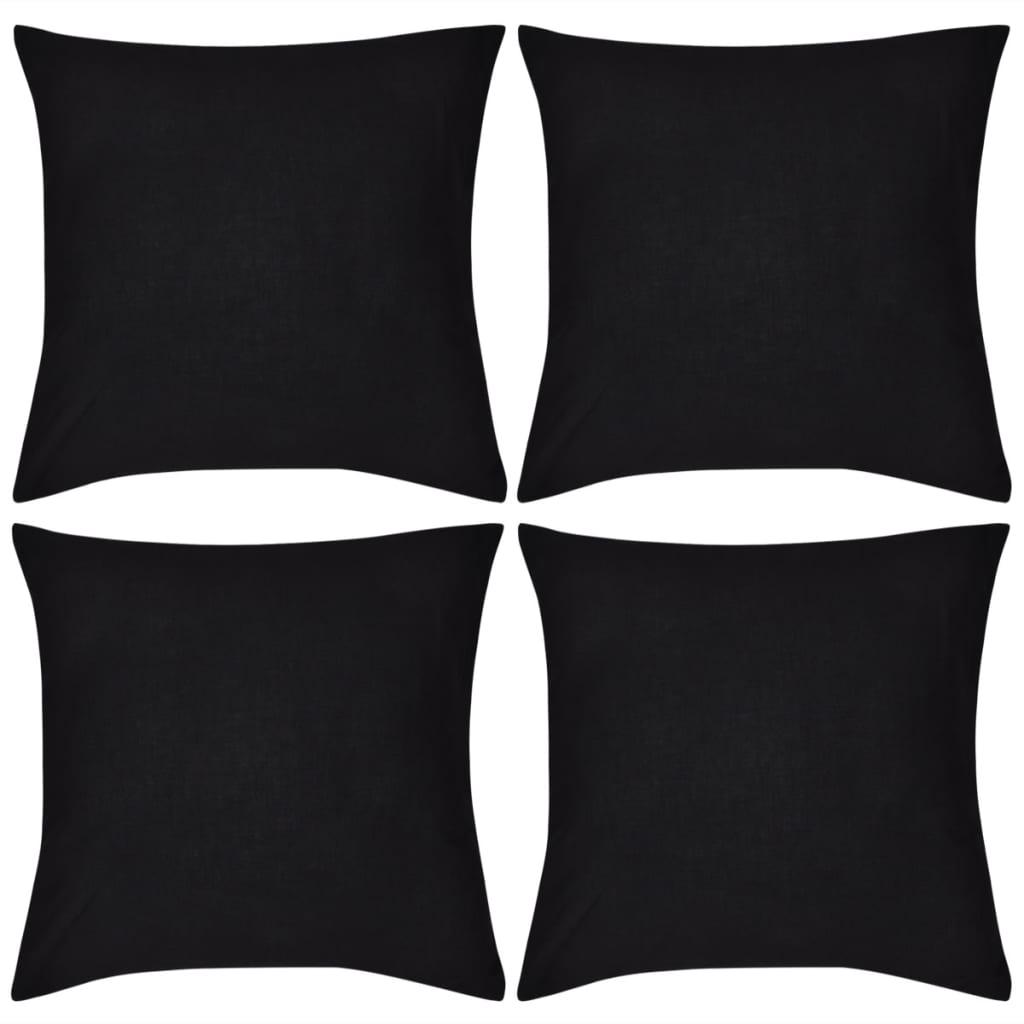 4 sorte pudebetræk i bomuld 80 x 80 cm