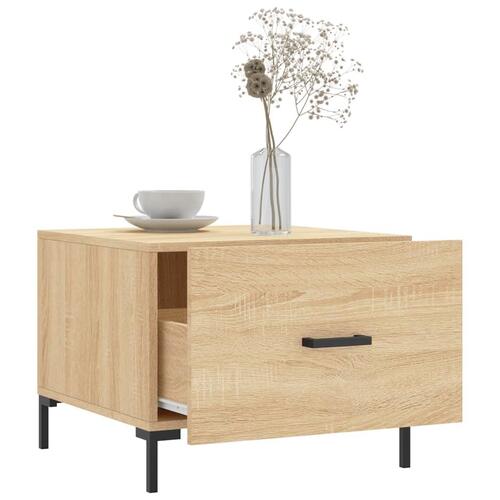 Sofaborde 2 stk. 50x50x40 cm konstrueret træ sonoma-eg