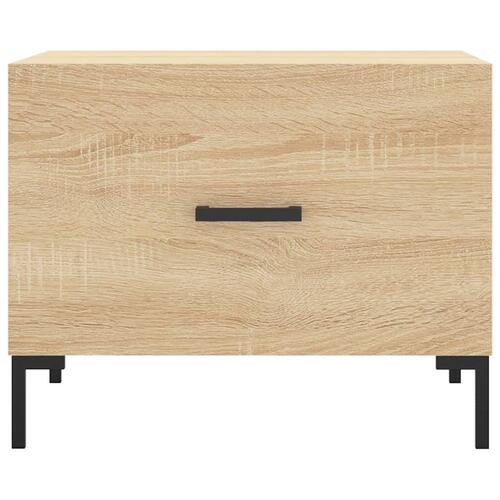 Sofaborde 2 stk. 50x50x40 cm konstrueret træ sonoma-eg