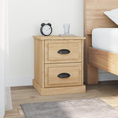 Sengeborde 2 stk. 39x39x47,5 cm konstrueret træ sonoma-eg