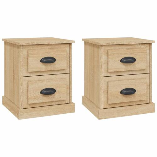 Sengeborde 2 stk. 39x39x47,5 cm konstrueret træ sonoma-eg