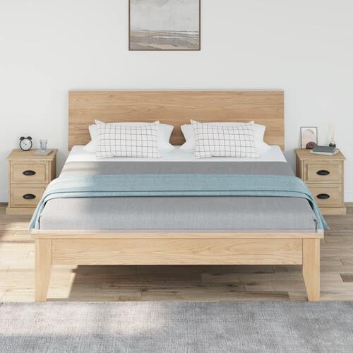 Sengeborde 2 stk. 39x39x47,5 cm konstrueret træ sonoma-eg