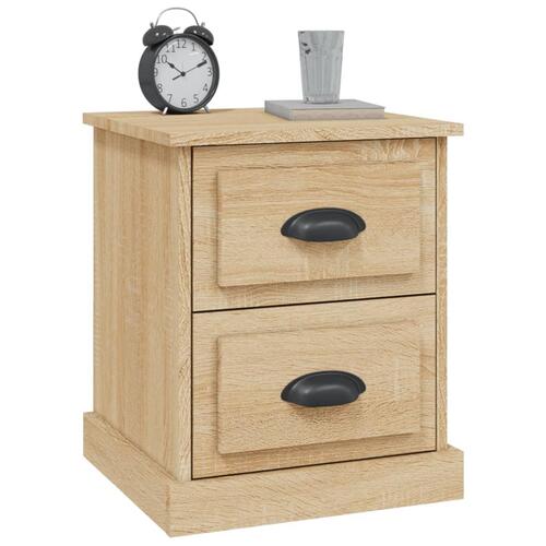 Sengeborde 2 stk. 39x39x47,5 cm konstrueret træ sonoma-eg