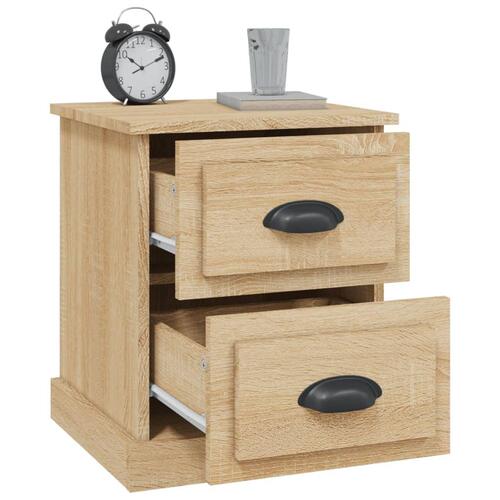 Sengeborde 2 stk. 39x39x47,5 cm konstrueret træ sonoma-eg