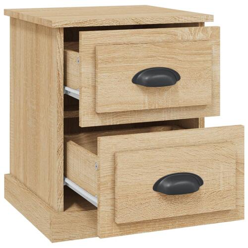 Sengeborde 2 stk. 39x39x47,5 cm konstrueret træ sonoma-eg