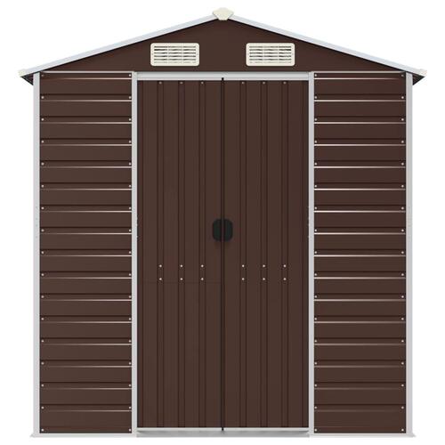 Haveskur 191x130x198 cm galvaniseret stål brun