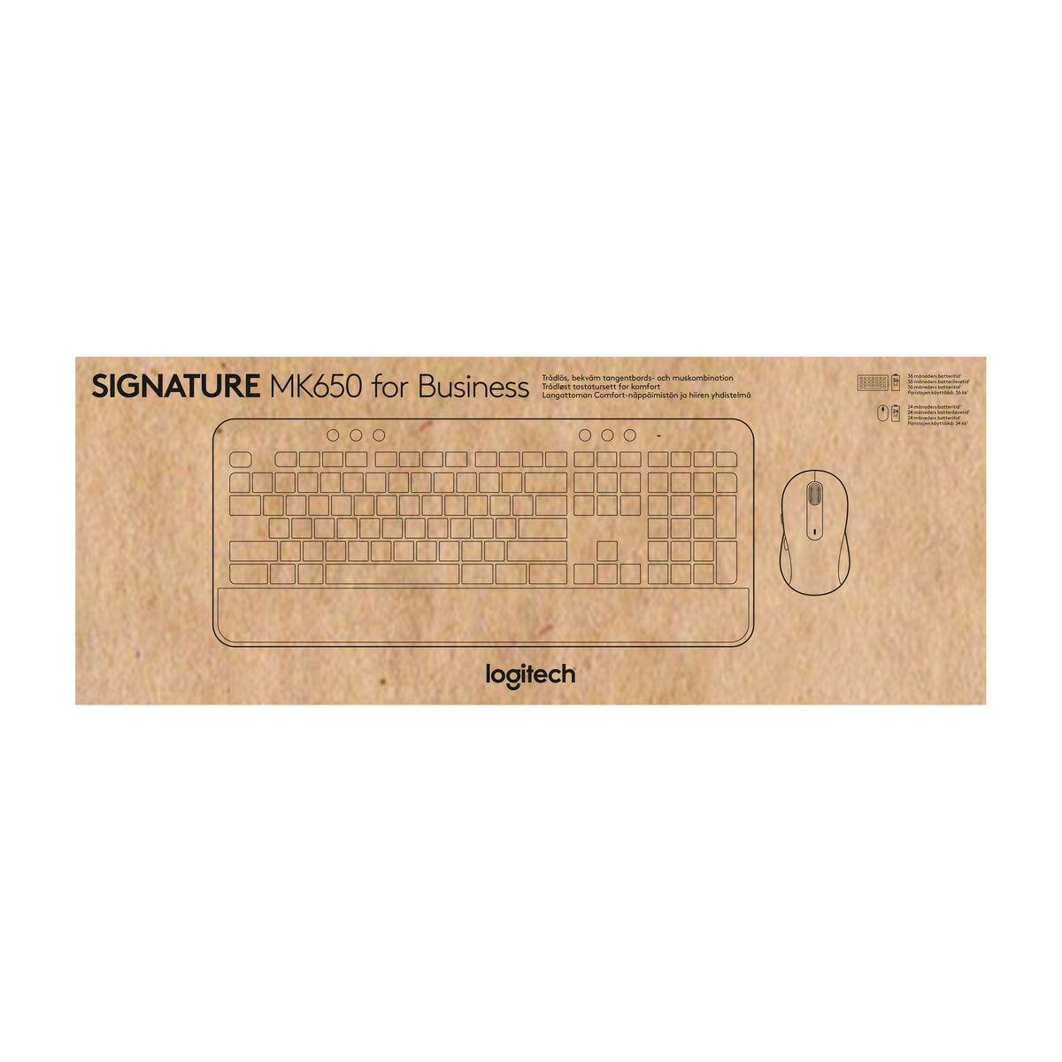 Tastatur og trådløs mus Logitech MK650 QWERTY