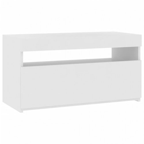 Tv-bord med LED-lys 75×35×40 cm - hvid