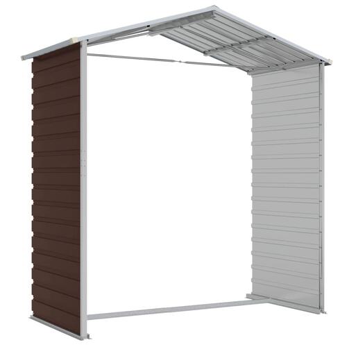 Haveskur 191x130x198 cm galvaniseret stål brun