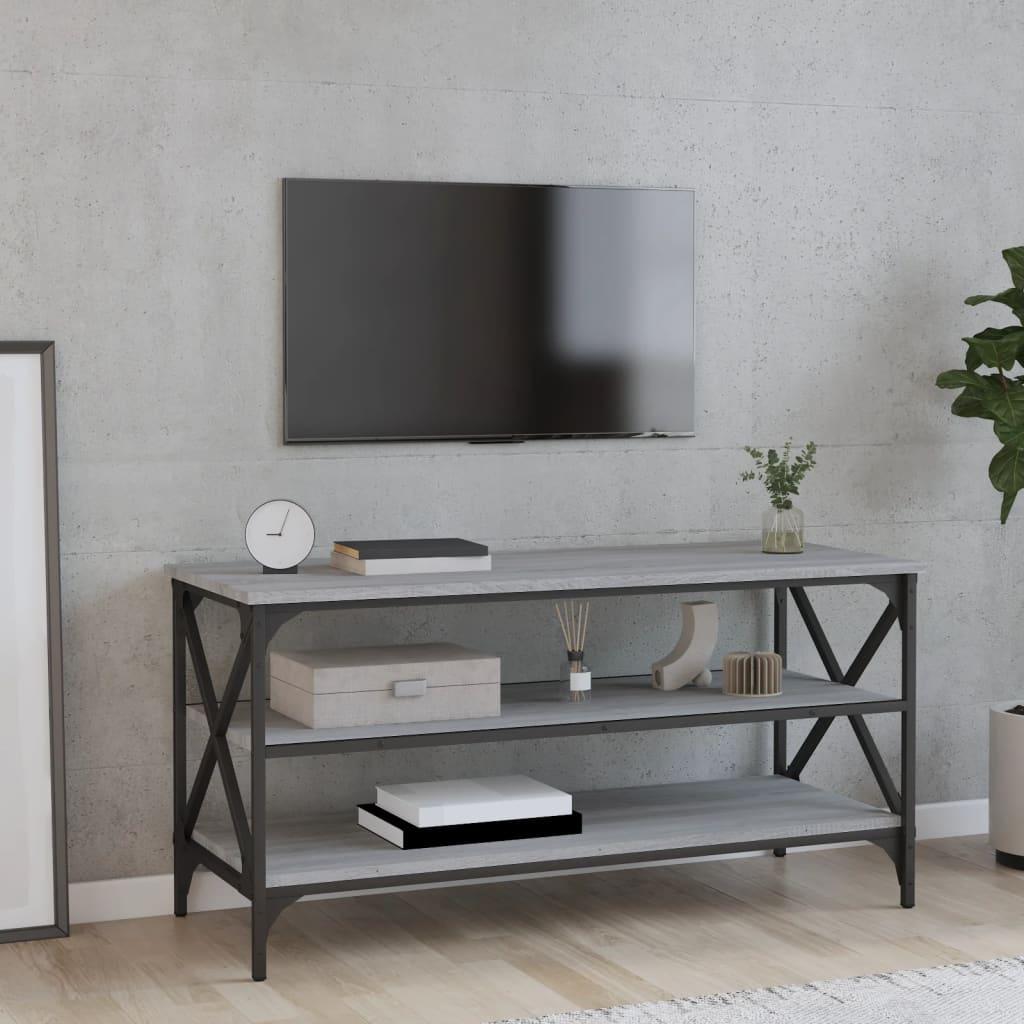 Tv-bord 100x40x50 cm konstrueret træ grå sonoma-eg