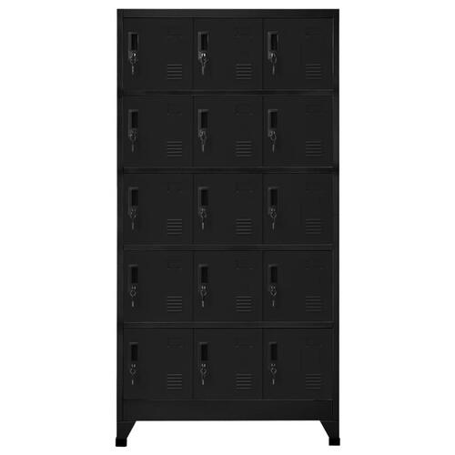 Skab 90x40x180 cm stål sort
