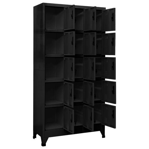 Skab 90x40x180 cm stål sort