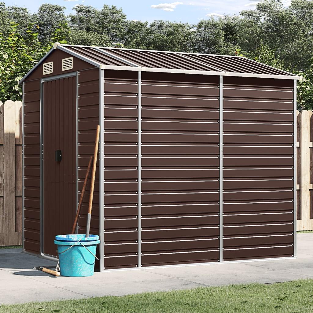 Haveskur 191x215x198 cm galvaniseret stål brun