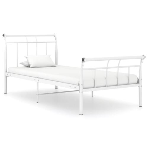 Sengestel 90x200 cm metal hvid