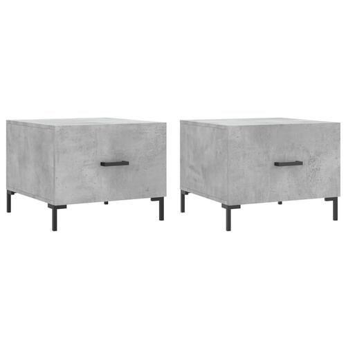 Sofaborde 2 stk. 50x50x40 cm konstrueret træ betongrå