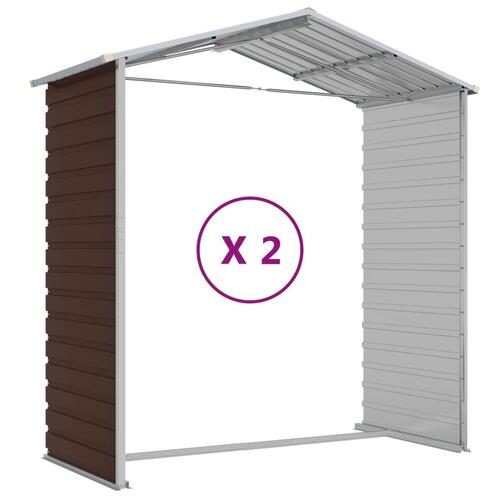 Haveskur 191x215x198 cm galvaniseret stål brun