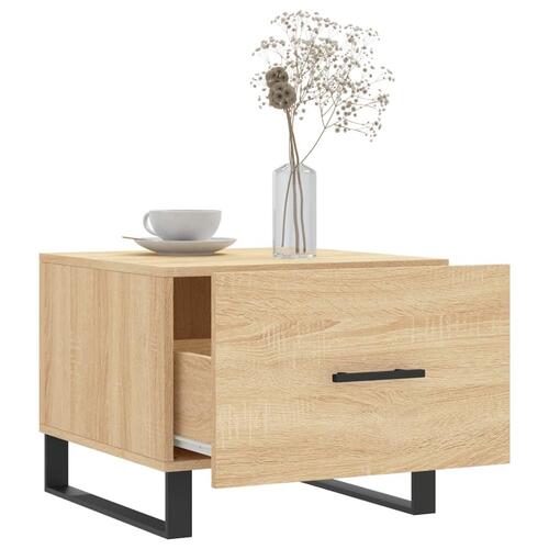 Sofaborde 2 stk. 50x50x40 cm konstrueret træ sonoma-eg