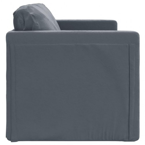 2-i-1 sovesofa i velour - mørkegrå, 122×204×55 cm