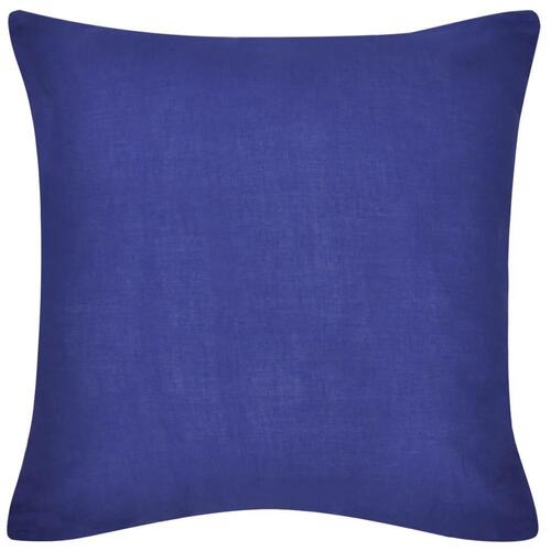 4 blå pudebetræk i bomuld 40 x 40 cm