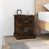 Sengeborde 2 stk. 39x39x47,5 cm konstrueret træ røget eg