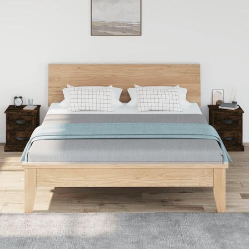 Sengeborde 2 stk. 39x39x47,5 cm konstrueret træ røget eg