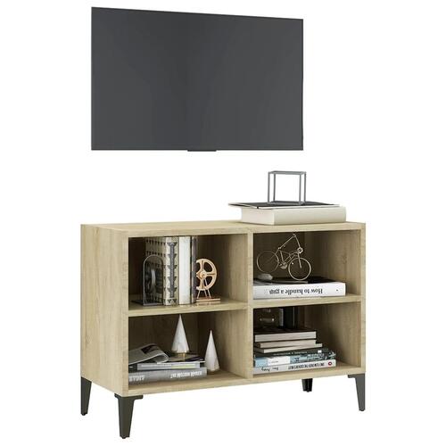 Tv-skab m. metalben 69,5x30x50 cm sonoma-eg