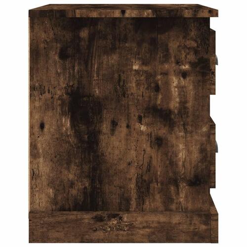 Sengeborde 2 stk. 39x39x47,5 cm konstrueret træ røget eg