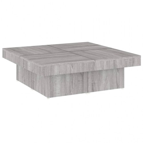 Sofabord 90 × 90 × 28 cm i konstrueret træ - grå sonoma-eg