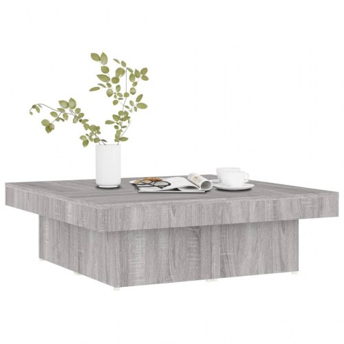 Sofabord 90 × 90 × 28 cm i konstrueret træ - grå sonoma-eg